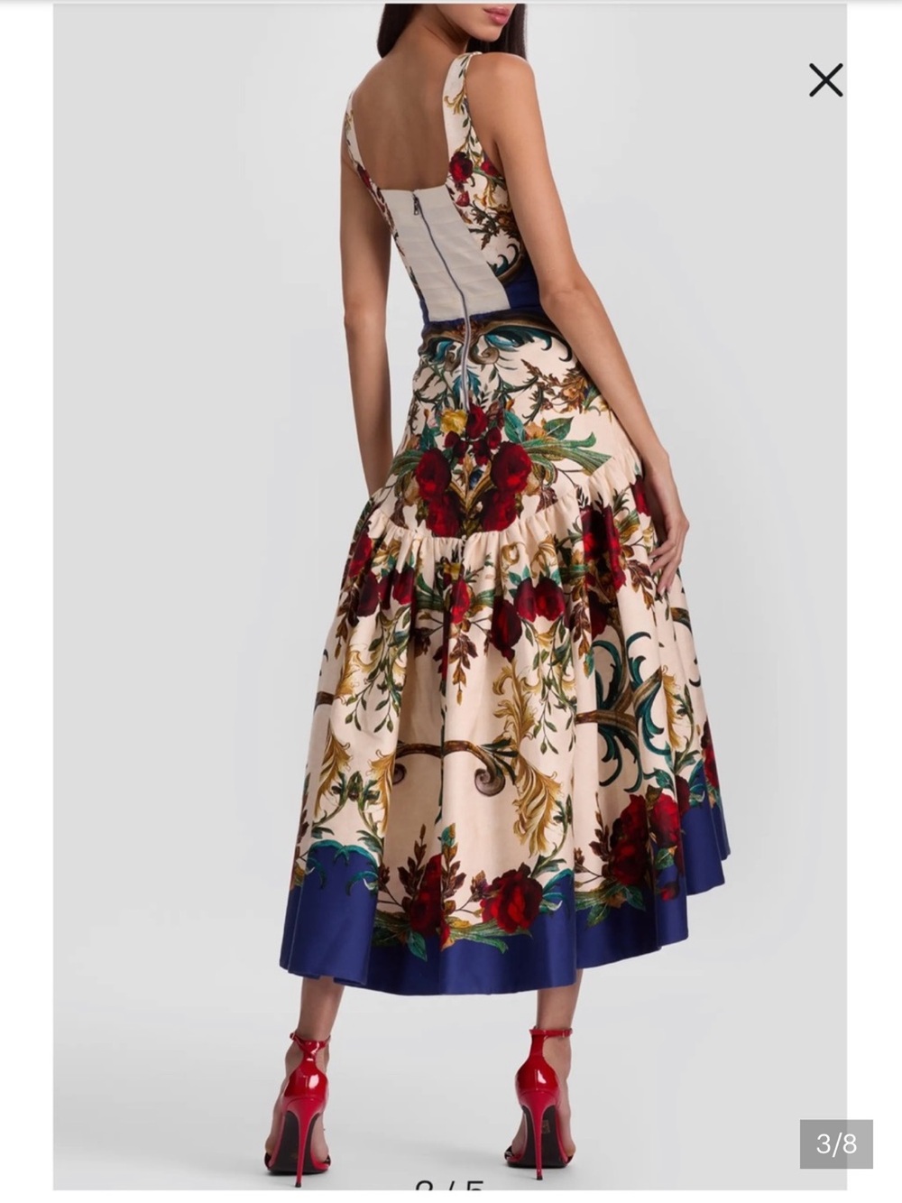 Alice + Olivia Diana Gilded Rose Baroque High-Low Dress 4 New $660 - Picture 4 of 9